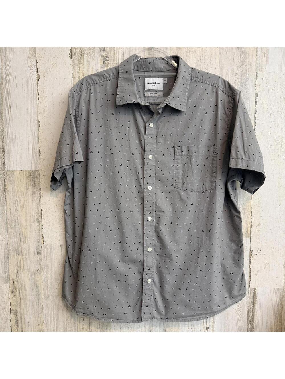 Goodfellow & Co Men XL Slim Gray Short Sleeve Shirt